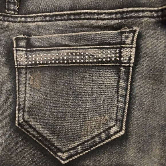 NWOT! Guess Rhinestone Studded Distressed Shorts Blue Denim 28 - Picture 8 of 11